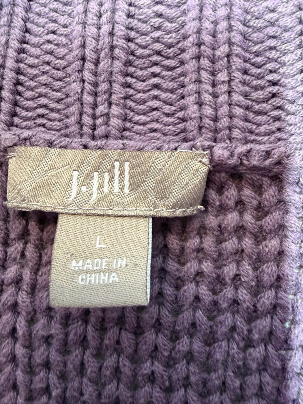 J. JILL Purple Boxy Fit 1/2 Sleeve Button Up Chunky Knit Cardigan L Cottagecore - Picture 4 of 12